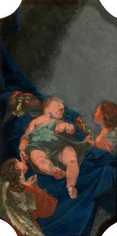 The Infant Christ Asleep, Adored by Two Angels, by Agostino Cornacchini