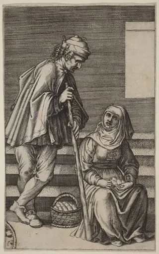 Peasant and Egg Woman, by Agostino dei Musi