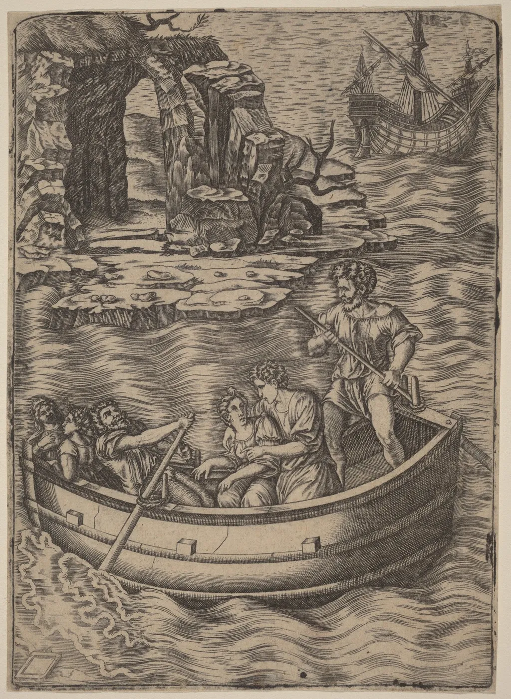 The Barc, by Agostino dei Musi, ink, 1522