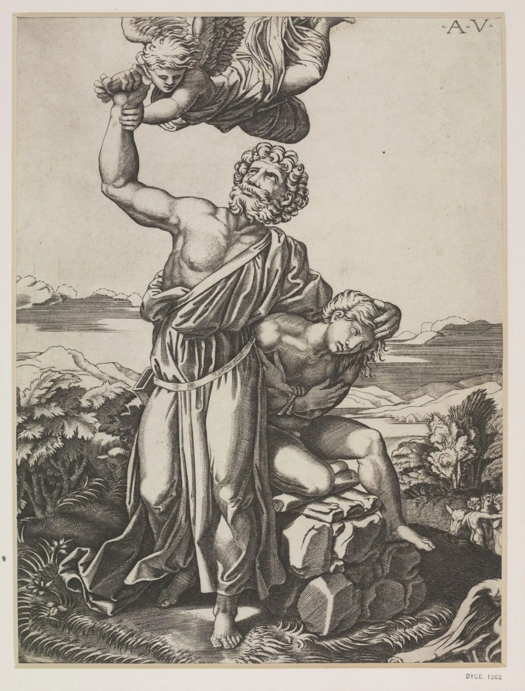 The Sacrifice of Abraham, by Agostino dei Musi, 1500