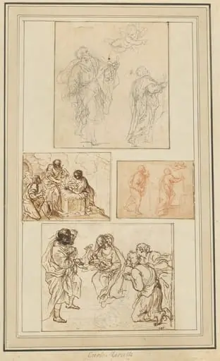 Studies of an Apostle Guided by an Angel and the Adoration of the Shepherds, by Agostino Masucci