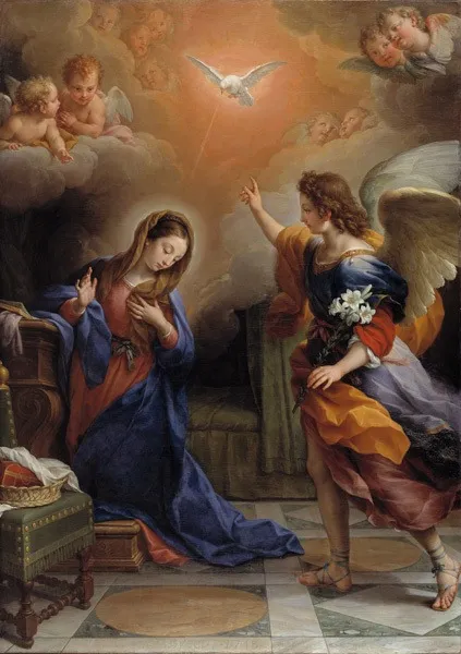 The Annunciation, by Agostino Masucci, oil, 1748