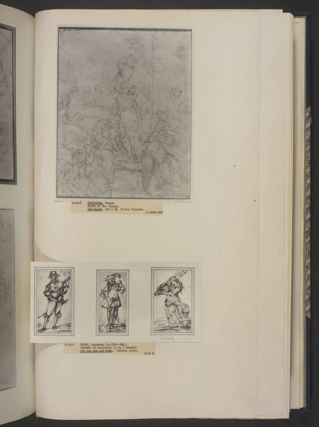Studies of musicians, by Agostino Tassi, 1600