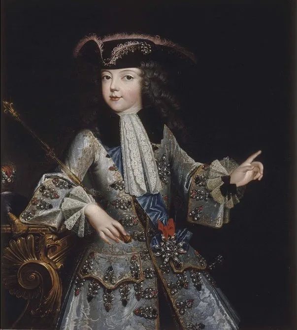 Portrait of a young Louis XV of France (1710-1774), by Agustin Oudart Justinat, oil, 1713