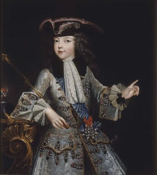 Portrait of a young Louis XV of France (1710-1774), by Agustin Oudart Justinat