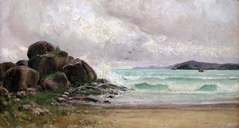 Pedra dos Ladrões (Santos), by Agustín Salinas Teruel, oil, 1917