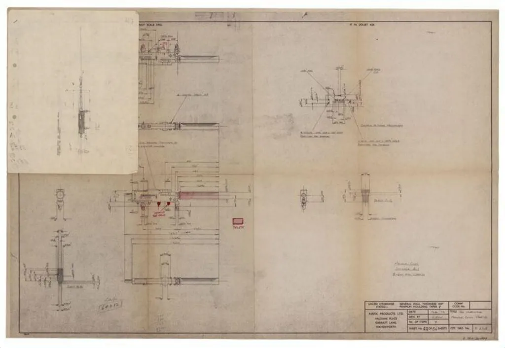 Plans, Drawings and Sketches for a Hurricane Aircraft Model Kit, by Airfix Products Ltd, 1972
