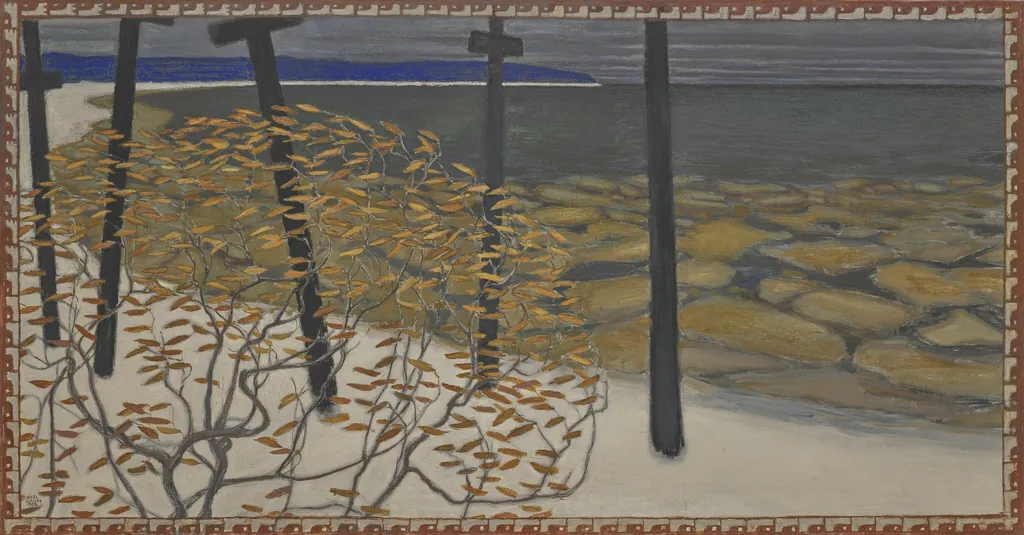 Autumn, the five crosses, by Akseli Gallen-Kallela, oil, 1902