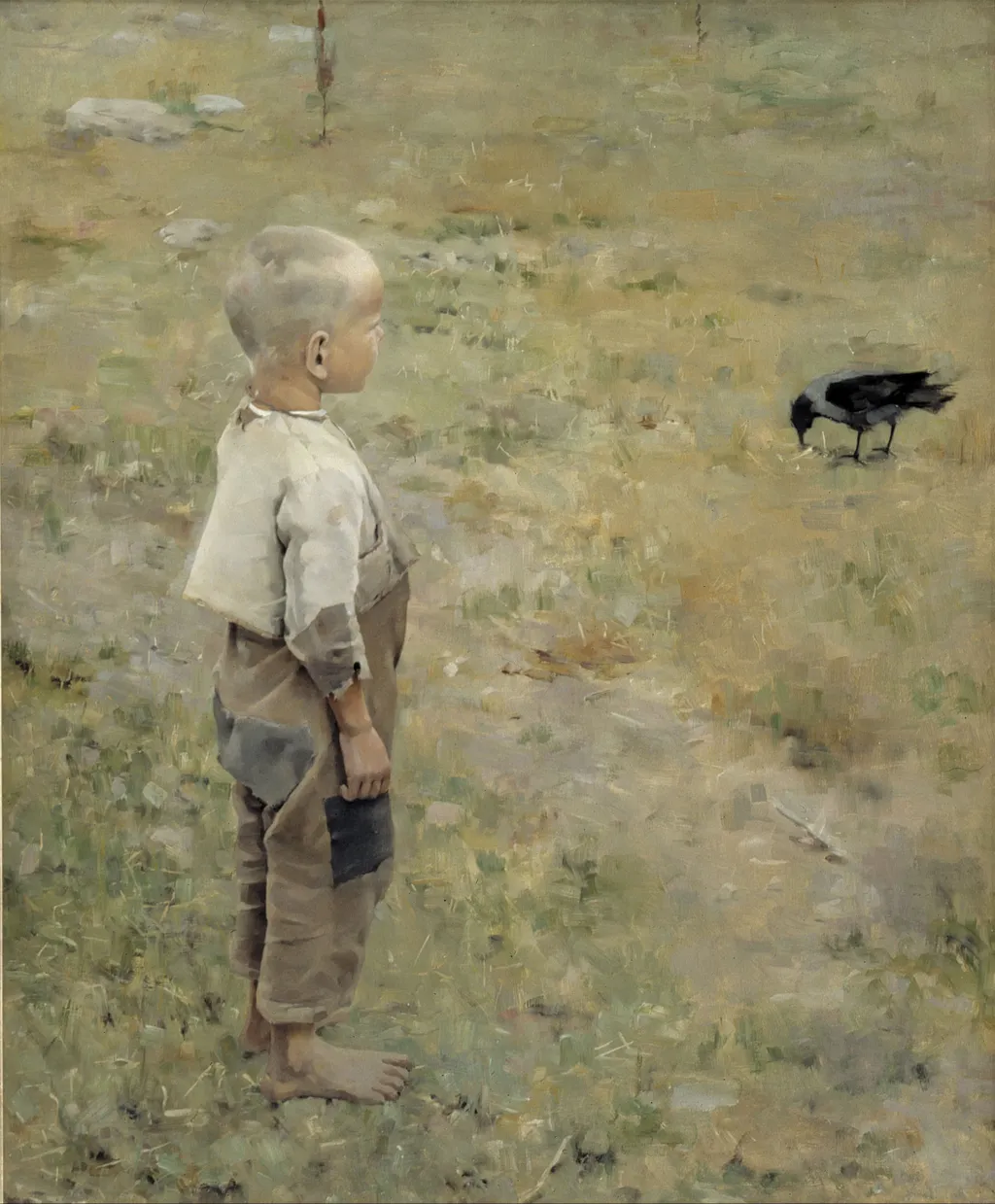 Boy with a Crow, by Akseli Gallen-Kallela, oil, 1892