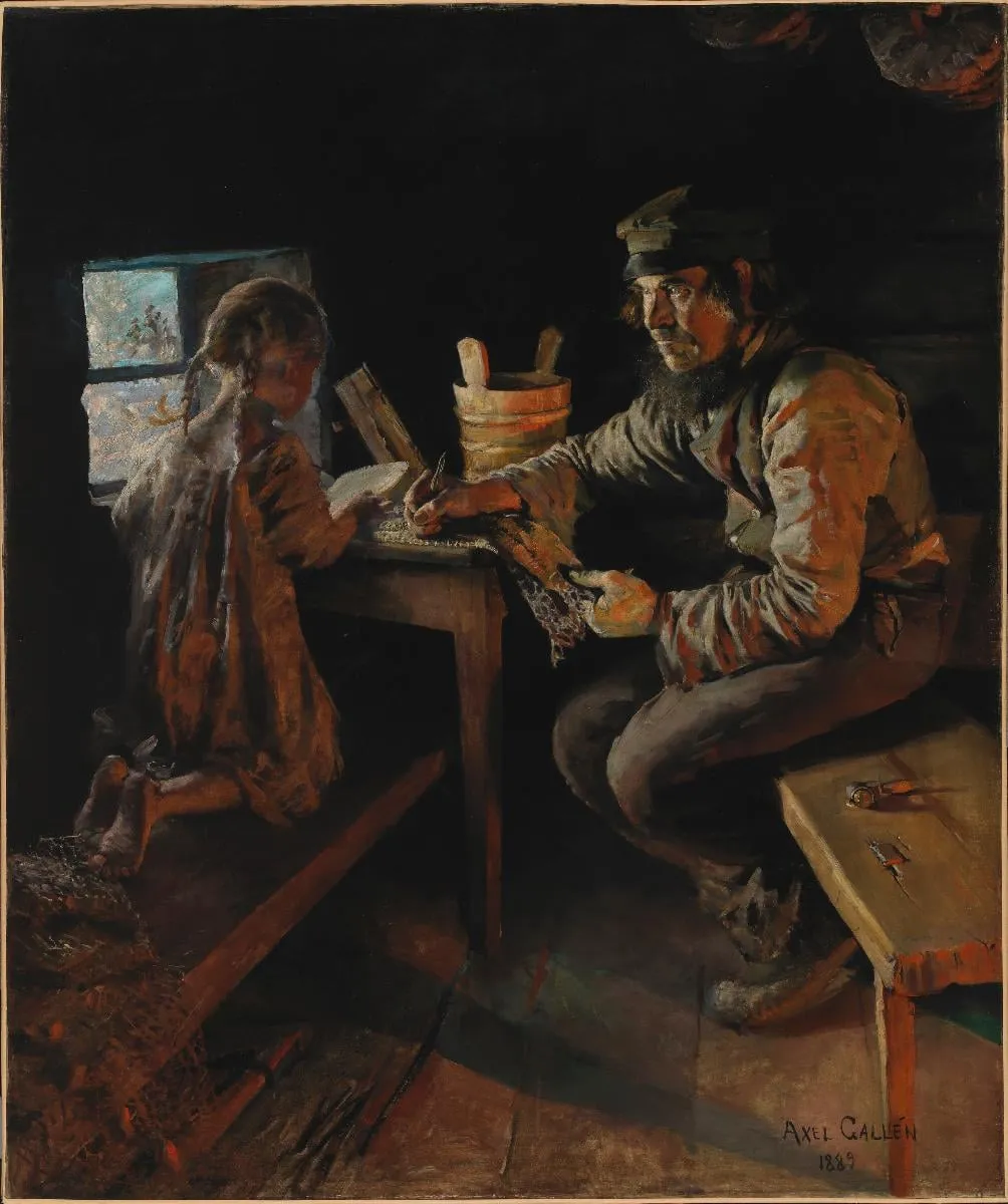 Ensi opetus, by Akseli Gallen-Kallela, unspecified