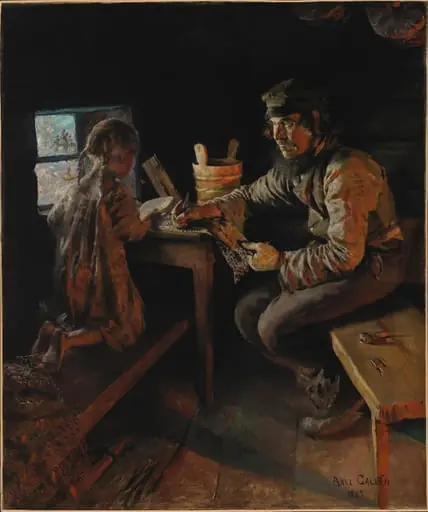 Ensi opetus, by Akseli Gallen-Kallela
