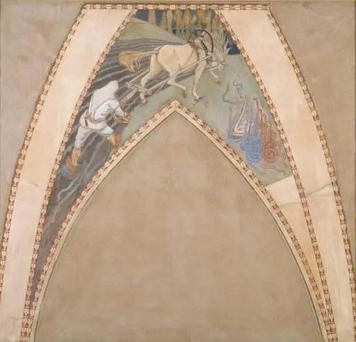 Ilmarinen kyntää kyisen pellon, luonnos Suomen
paviljongin kupolifreskoihin Pariisin vuoden
1900 maailmannäyttelyyn, by Akseli Gallen-Kallela