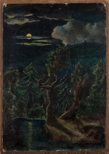 Månlandskap (första oljemålning)