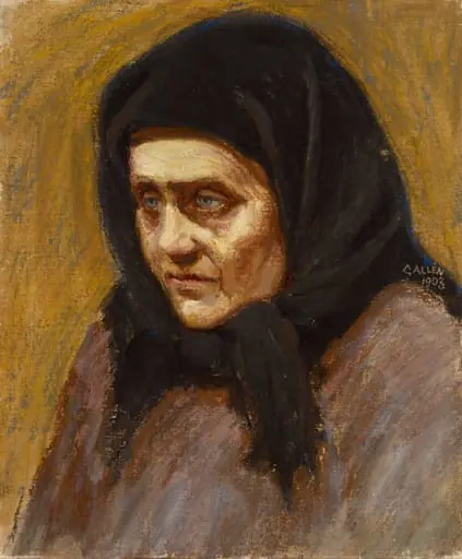 Mustahuivinen nainen, by Akseli Gallen-Kallela
