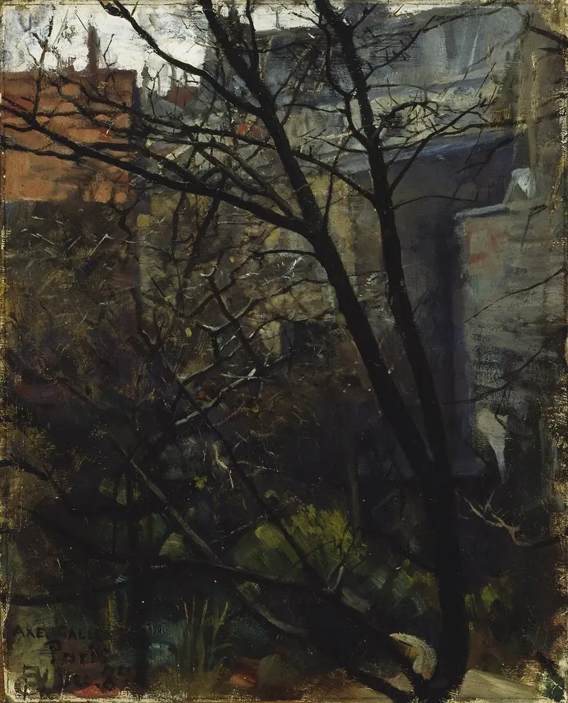 Parisian backyard, by Akseli Gallen-Kallela