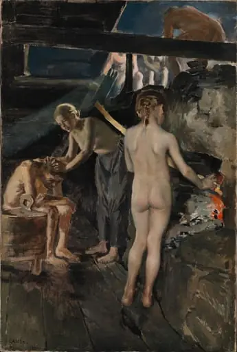 Saunassa, by Akseli Gallen-Kallela