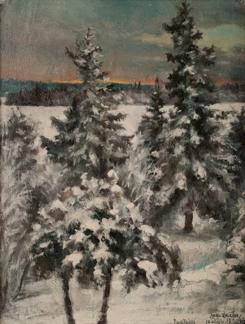 Talvimaisema Jaatsista, by Akseli Gallen-Kallela, unspecified