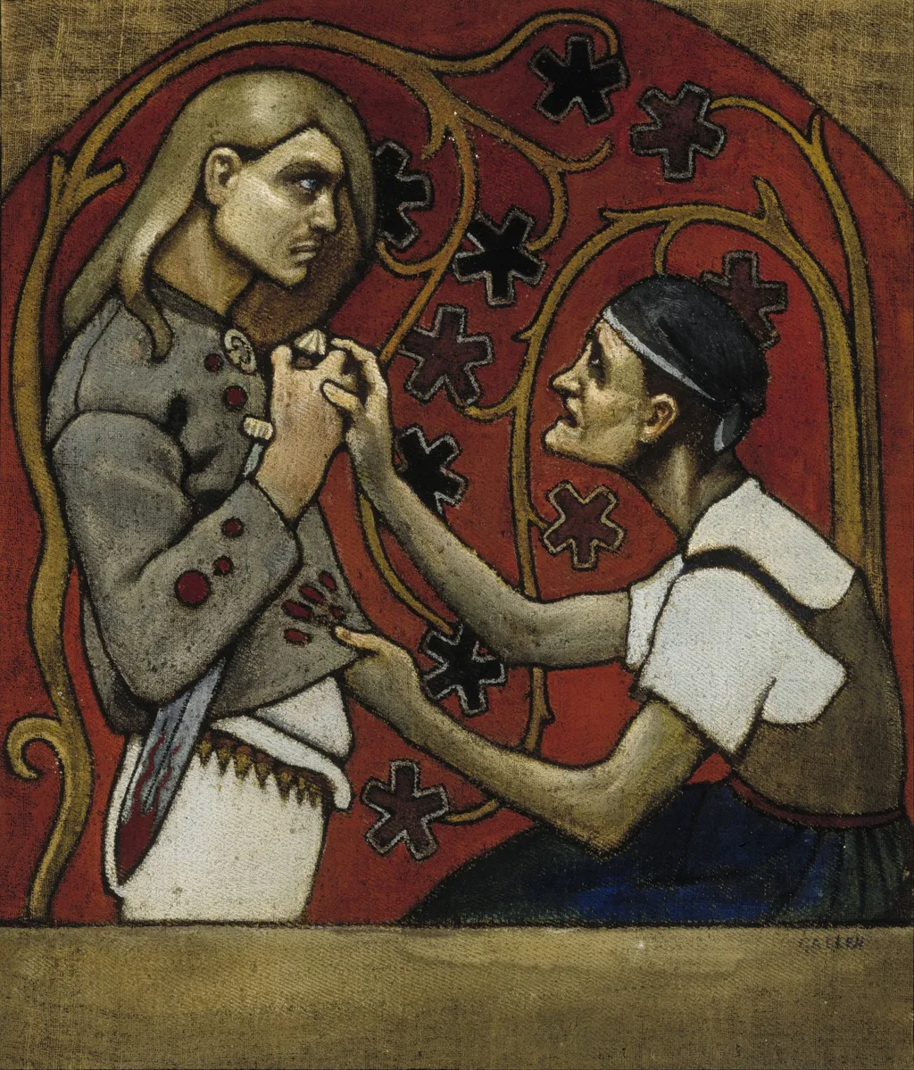 The Fratricide, by Akseli Gallen-Kallela, tempera, 1899