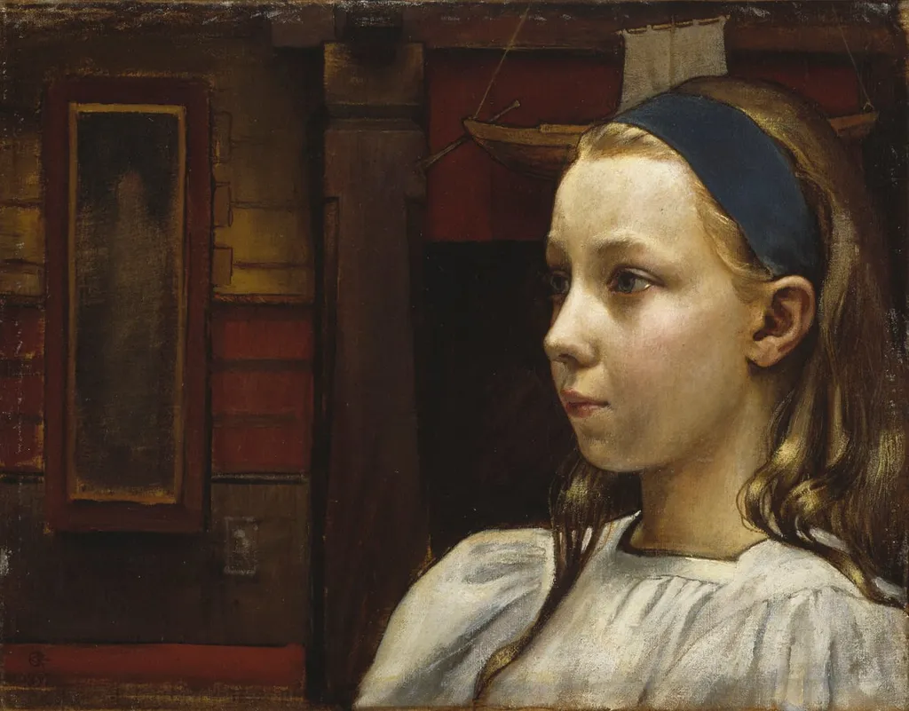 Tytön pää, Pikku Anna, by Akseli Gallen-Kallela, unspecified