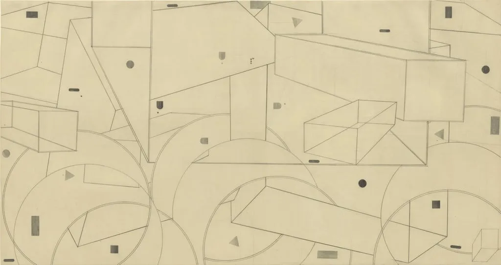 Untitled, by Al Held, graphite, 1974