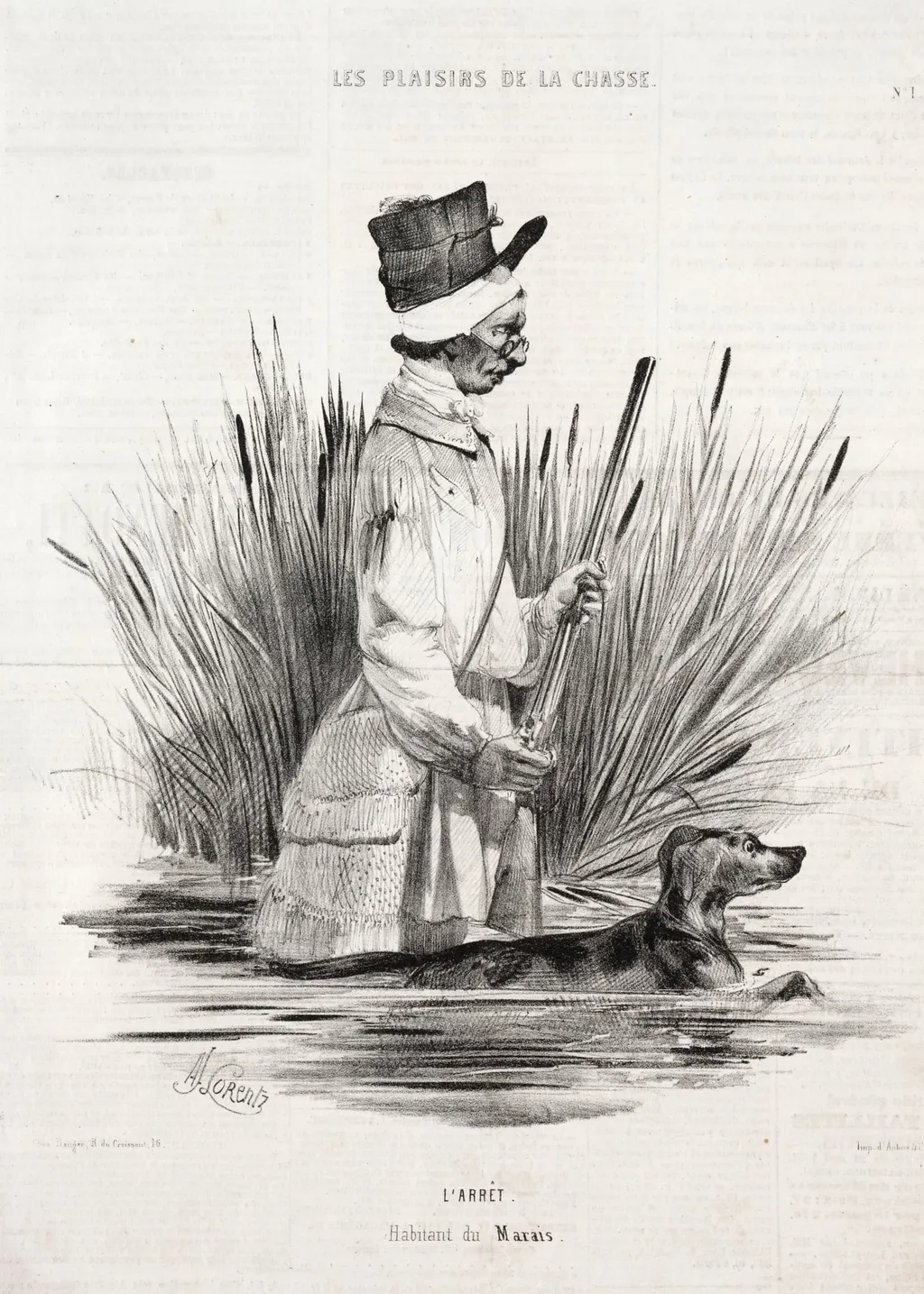 Les Plaisirs de la chasse: L'Arrêt, by Alade Joseph Lorentz, 1842