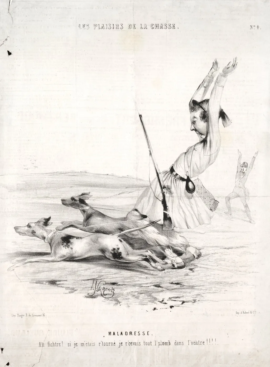 Les Plaisirs de la chasse: Maladresse, by Alade Joseph Lorentz, 1842