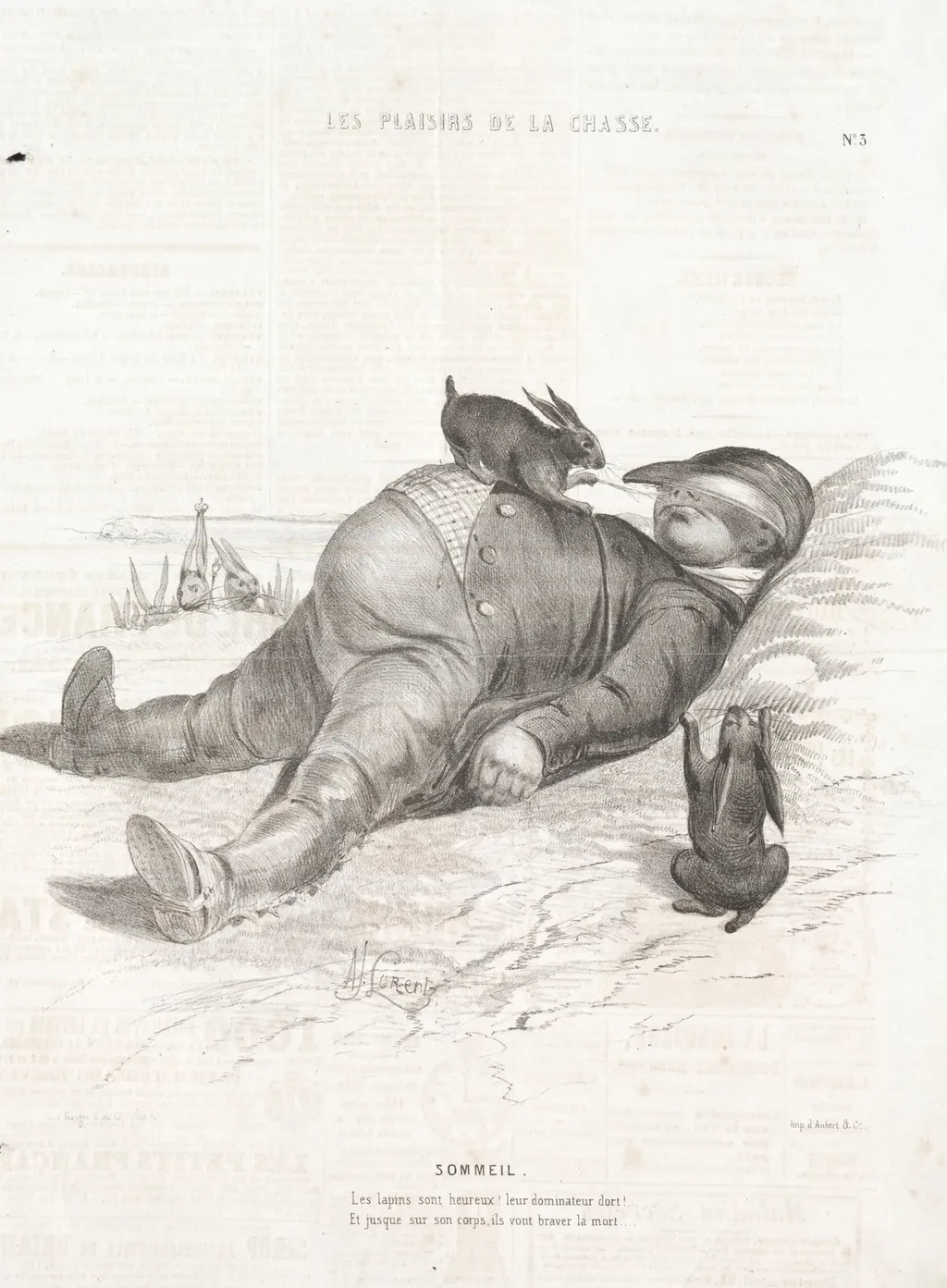 Les Plaisirs de la chasse: Sommeil, by Alade Joseph Lorentz, 1842