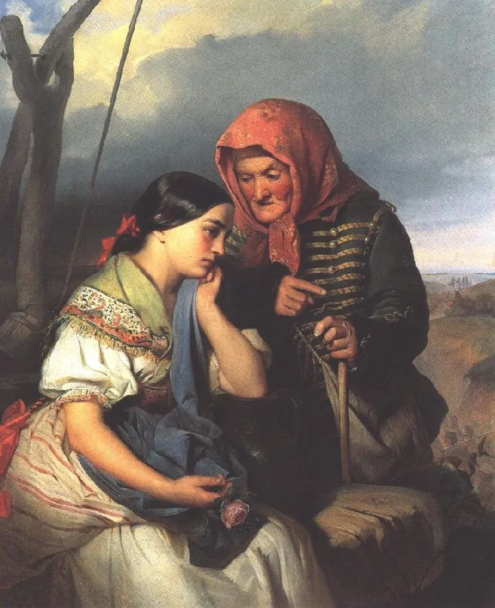 Consolation, by Alajos Györgyi Giergl, oil, 1852