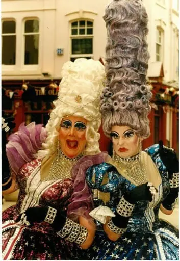 Nigel Ellacott and Peter Robbins as the Ugly Sisters in Cinderella. Photograph by Alan Wood Photography, by Alan Wood