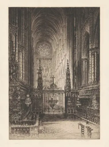 Interior of Amiens Cathedral, by Albany E. Howarth