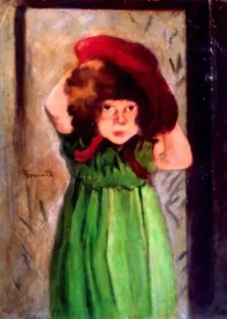 Fetiță cu pălărie (Germaine, fiica artistului), by Albert Besnard