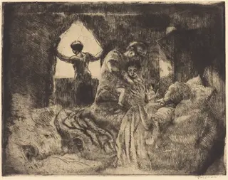 Greeting Grandmother (Le Bonjour à la Grand-mère), by Albert Besnard