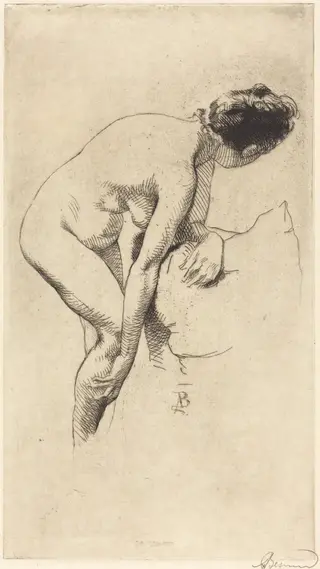 Nude Holding Her Leg (Femme nue se tenant la jambe), by Albert Besnard