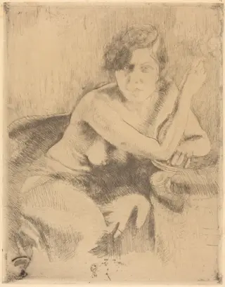 Seated Nude with a Cigarette, by Albert Besnard
