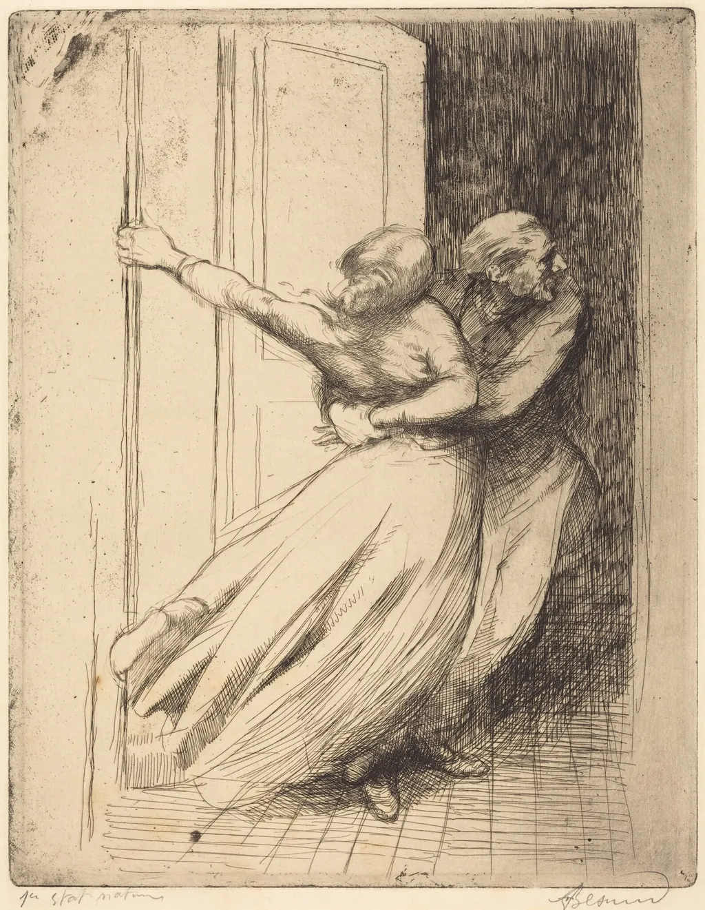 The Rape (Le Viol), by Albert Besnard, ink, 1886
