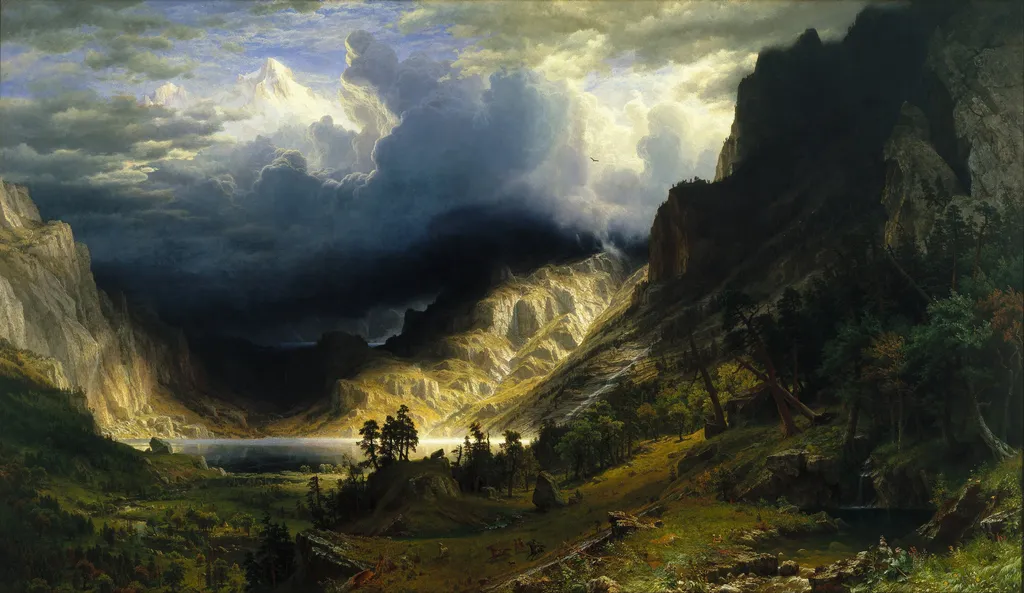 A Storm in the Rocky Mountains, Mt. Rosalie, by Albert Bierstadt, oil, 1866