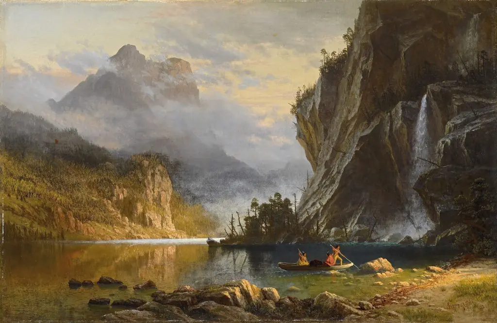 Indians Spear Fishing, by Albert Bierstadt