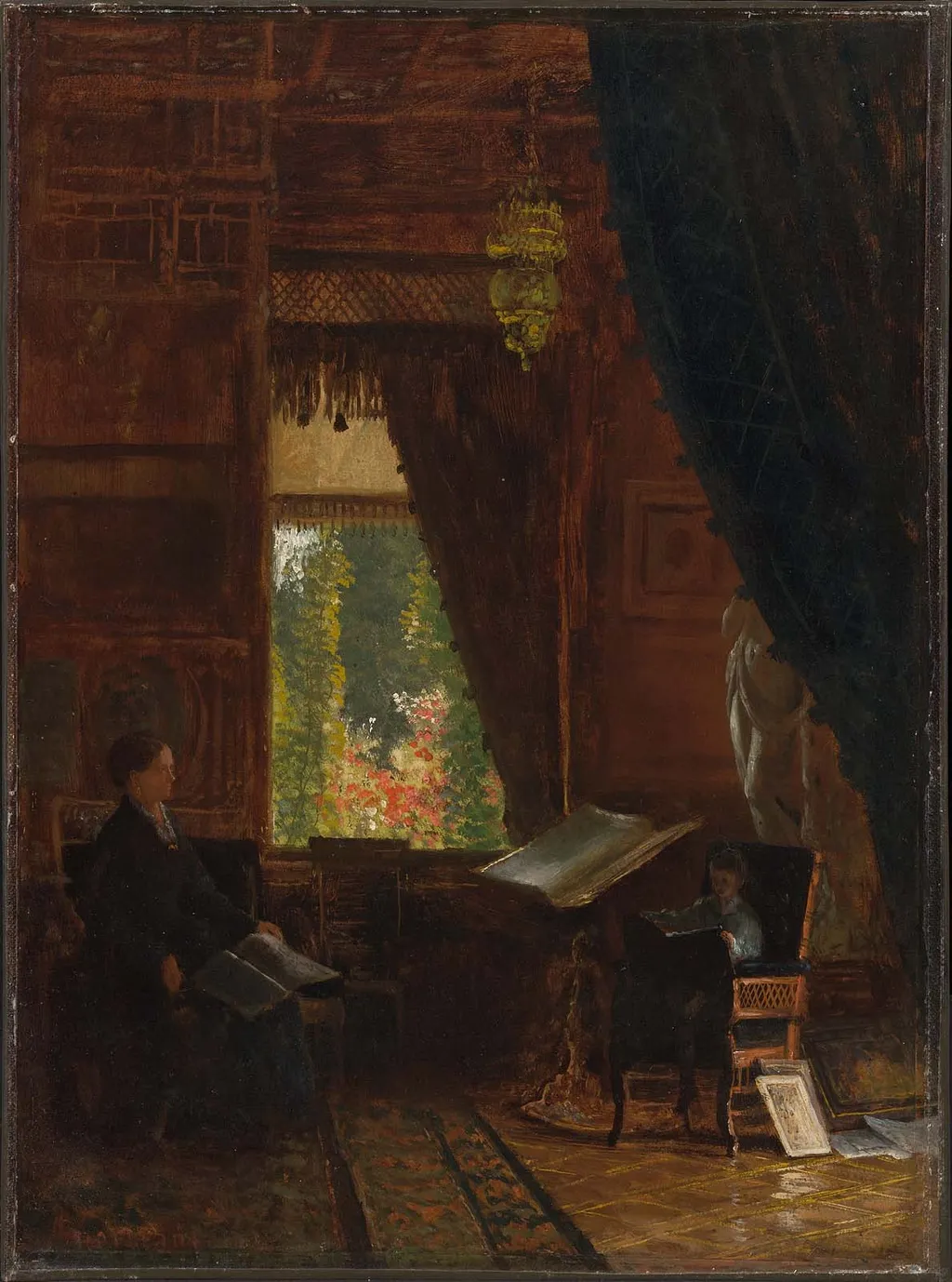 Interior of a Library, by Albert Bierstadt, unspecified, 1894