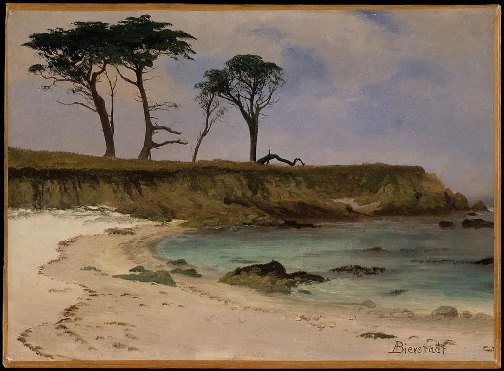 Sea Cove, by Albert Bierstadt, oil, 1885