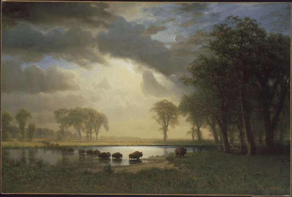 The Buffalo Trail, by Albert Bierstadt, oil, 1867