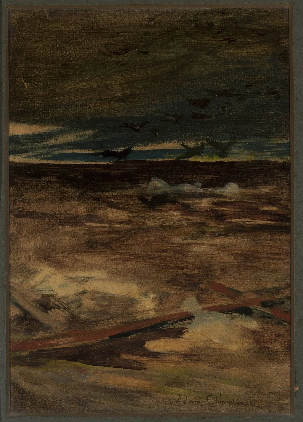 Pestilence, section of the triptych “Disaster”, sketch, by Albert Chmielowski, oil, 1870