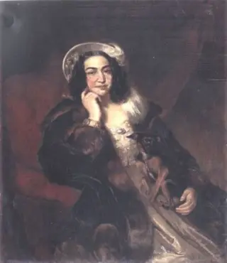 Portret de femeie cu cățel, by Albert Decker, 1839