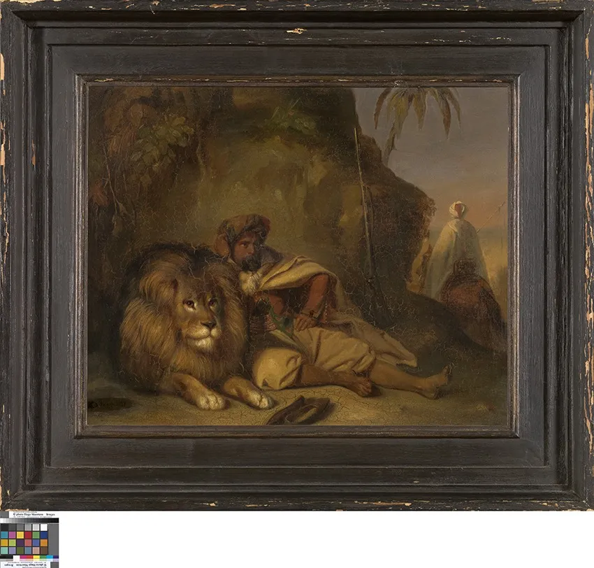 Arabische ruiters in de woestijn, by Albert Dillens, oil, 1895
