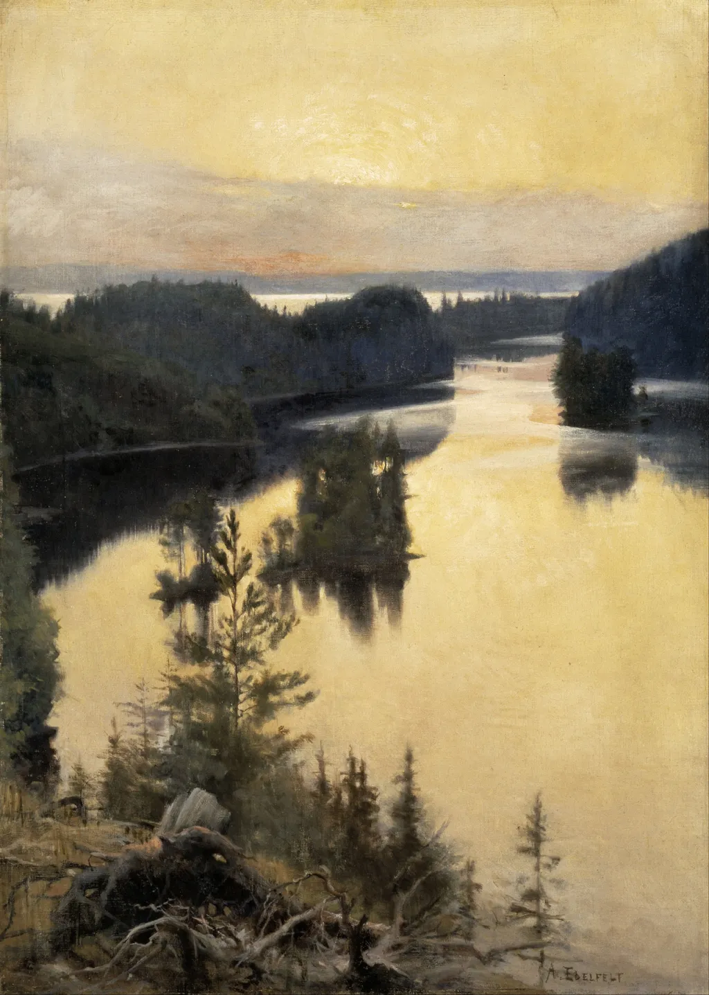 Kaukola Ridge at Sunset, by Albert Edelfelt, oil, 1896