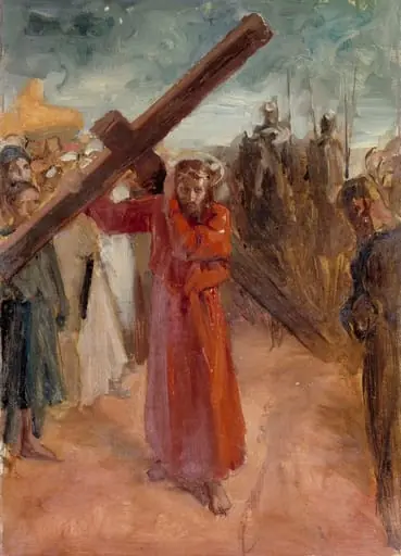Kristus kantaa ristiä, by Albert Edelfelt
