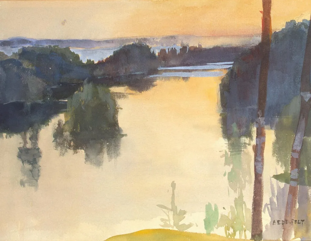 Landscape, by Albert Edelfelt, gouache, 1895