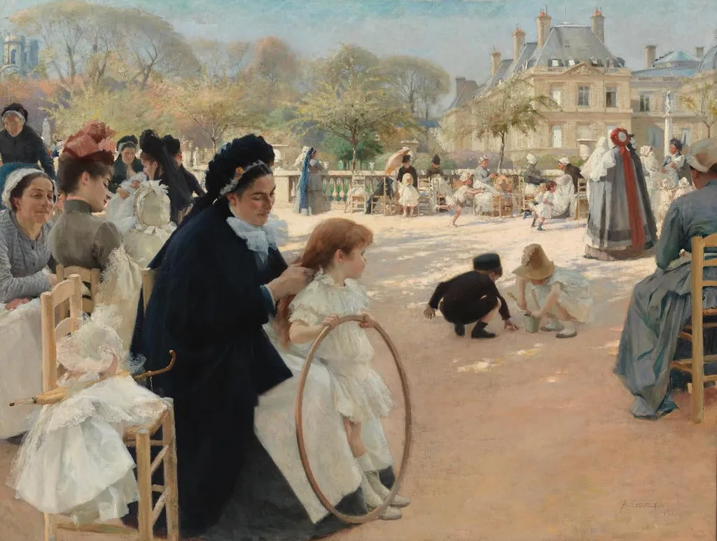 Pariisin Luxembourgin puistossa, by Albert Edelfelt, unspecified, 1889