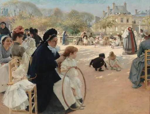 Pariisin Luxembourgin puistossa, by Albert Edelfelt