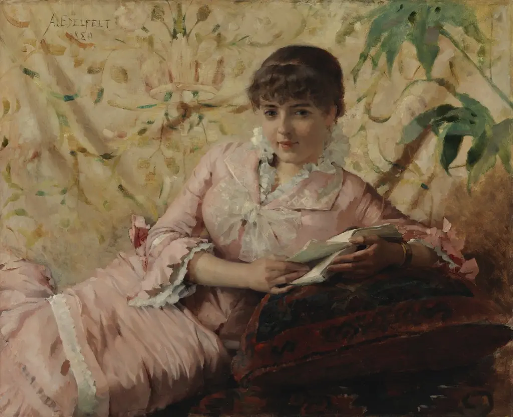 Reading Parisienne, by Albert Edelfelt