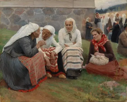 Ruokolahden eukkoja kirkonmäellä, by Albert Edelfelt